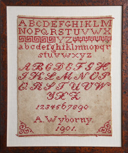 Alphabet Text Sampler Antiques | A. Wyborny,{{product.type}}