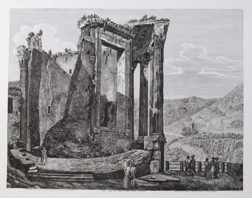 Altra Veduta del Tempio Della Sibilla in Tivoli Etching | Luigi Rossini,{{product.type}}