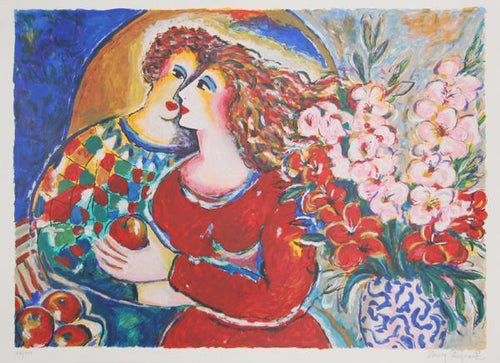Amants et Fleurs Lithograph | Zamy Steynovitz,{{product.type}}