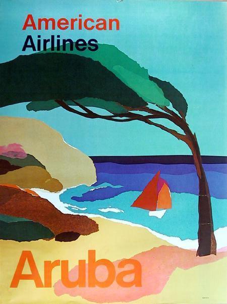 American Airlines - Aruba Poster | Travel Poster,{{product.type}}