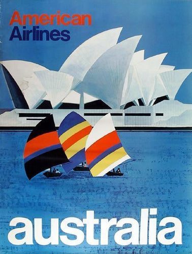 American Airlines - Australia (Sydney Opera House) Poster | Travel Poster,{{product.type}}