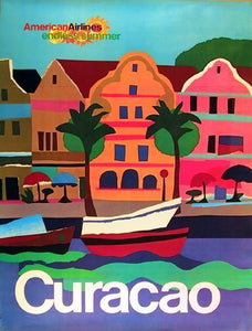 American Airlines - Curacao Poster | Travel Poster,{{product.type}}