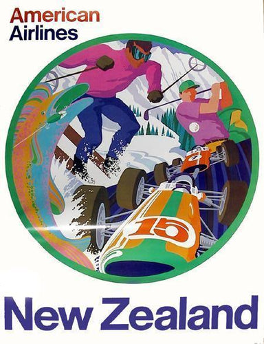 American Airlines - New Zealand - Sports Poster | Travel Poster,{{product.type}}