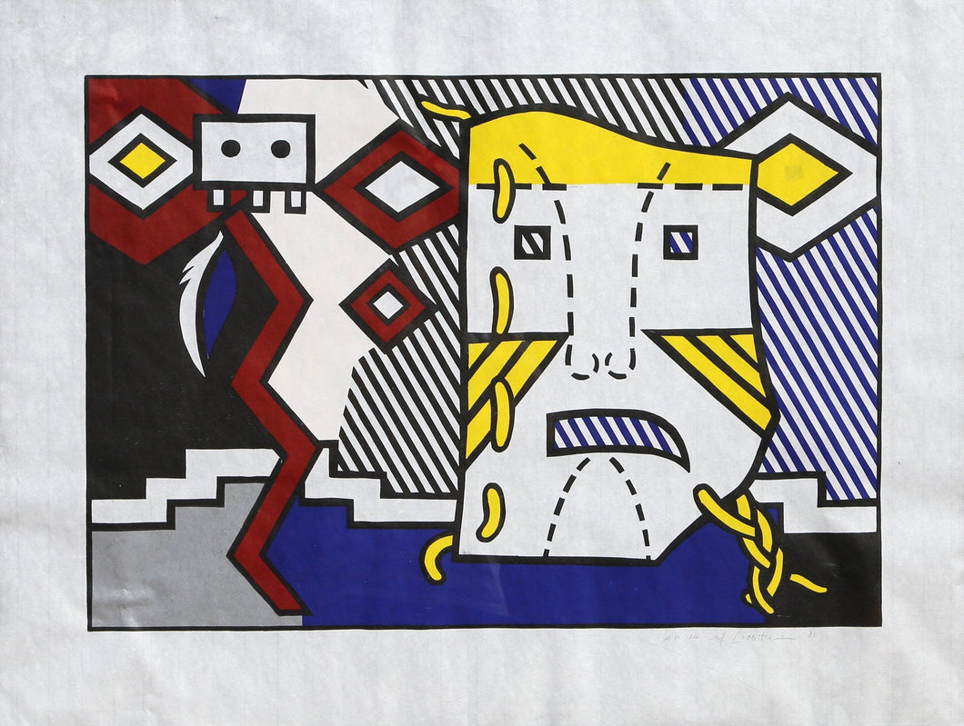American Indian Theme V (C. 165) Woodcut | Roy Lichtenstein,{{product.type}}