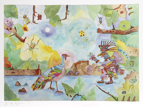 American Turkey and Egyptian God Screenprint | Aymon de Roussy de Sales,{{product.type}}