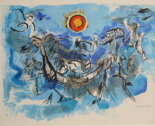 And Noah sent forth... from the In the Beginning Portfolio Lithograph | Abraham Rattner,{{product.type}}