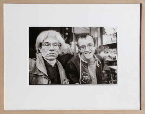 Andy Warhol with Keith Haring Black and White | Christopher Makos,{{product.type}}