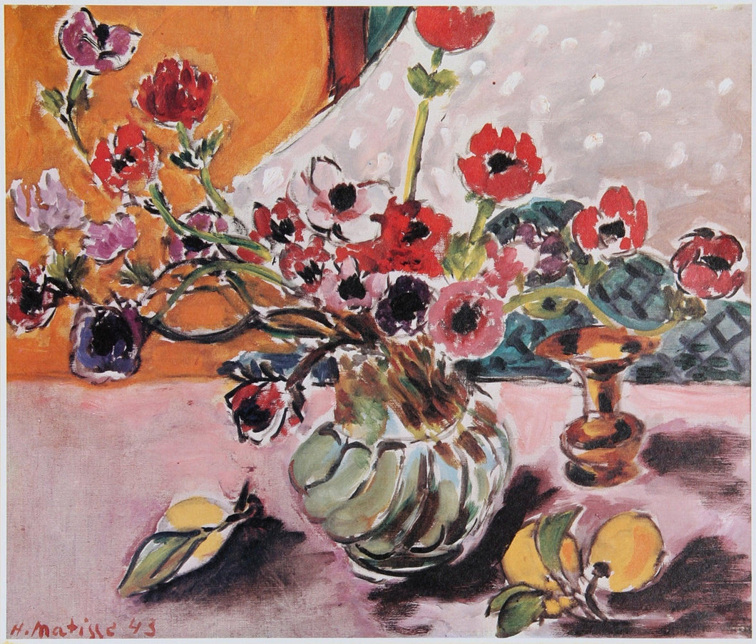 Anenomes du pot d'etain Poster | Henri Matisse,{{product.type}}