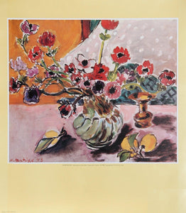 Anenomes du pot d'etain Poster | Henri Matisse,{{product.type}}