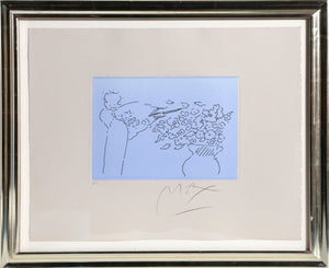 Angel and Flowers Etching | Peter Max,{{product.type}}