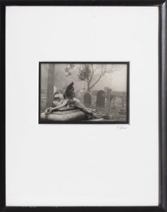 Angel in Cemetery Black and White | Unknown Artist,{{product.type}}