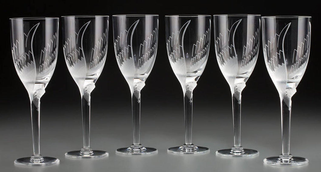 Angel Wing Champagne Glass Set home decor | René Lalique,{{product.type}}