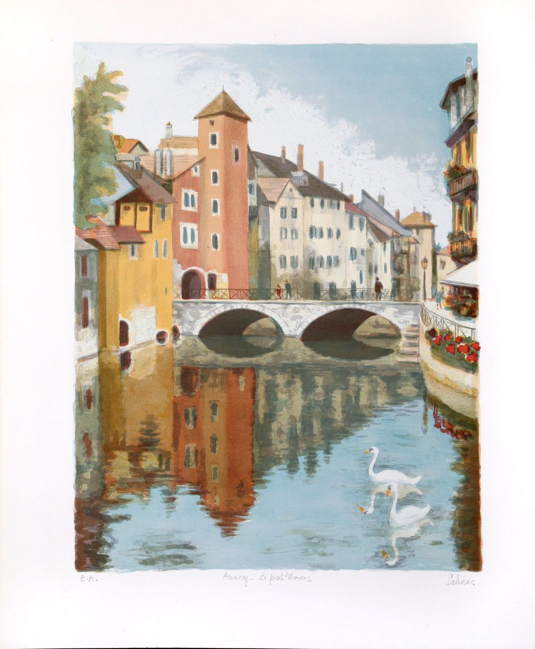 Annecy - Le Pont Morens Lithograph | Laurent Marcel Salinas,{{product.type}}