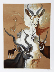 Antelope Composition Lithograph | Caroline Schultz,{{product.type}}