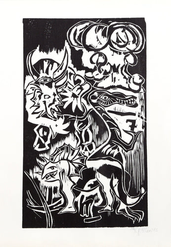 Apokalypse 3 Woodcut | Pitt Cuerlis,{{product.type}}