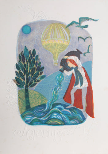Aquarius from the Zodiac of Dreams Series Lithograph | Judith Bledsoe,{{product.type}}