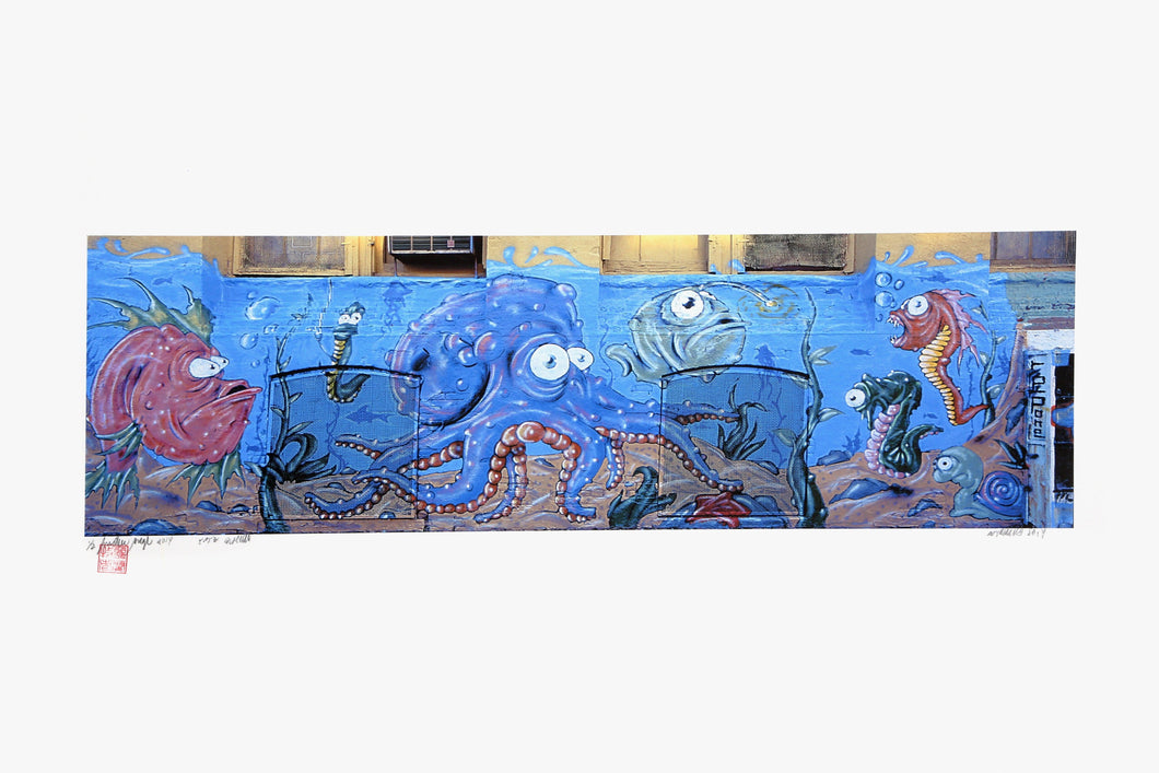 Aquatic Life Mural, NYC from the Graffiti Series Digital | Jonathan Singer,{{product.type}}