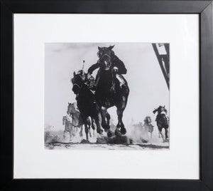 Aqueduct Racetrack Horse Race Black and White | Nat Fein,{{product.type}}