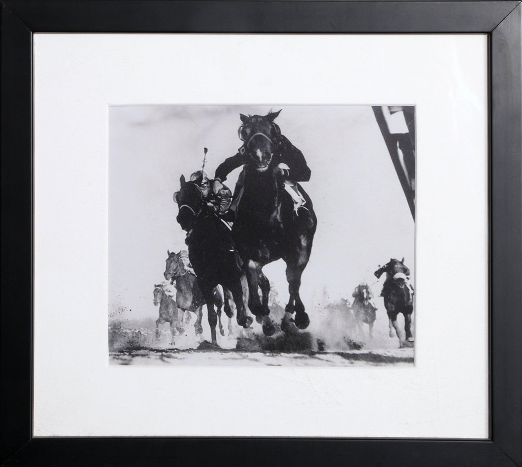 Aqueduct Racetrack Horse Race Black and White | Nat Fein,{{product.type}}