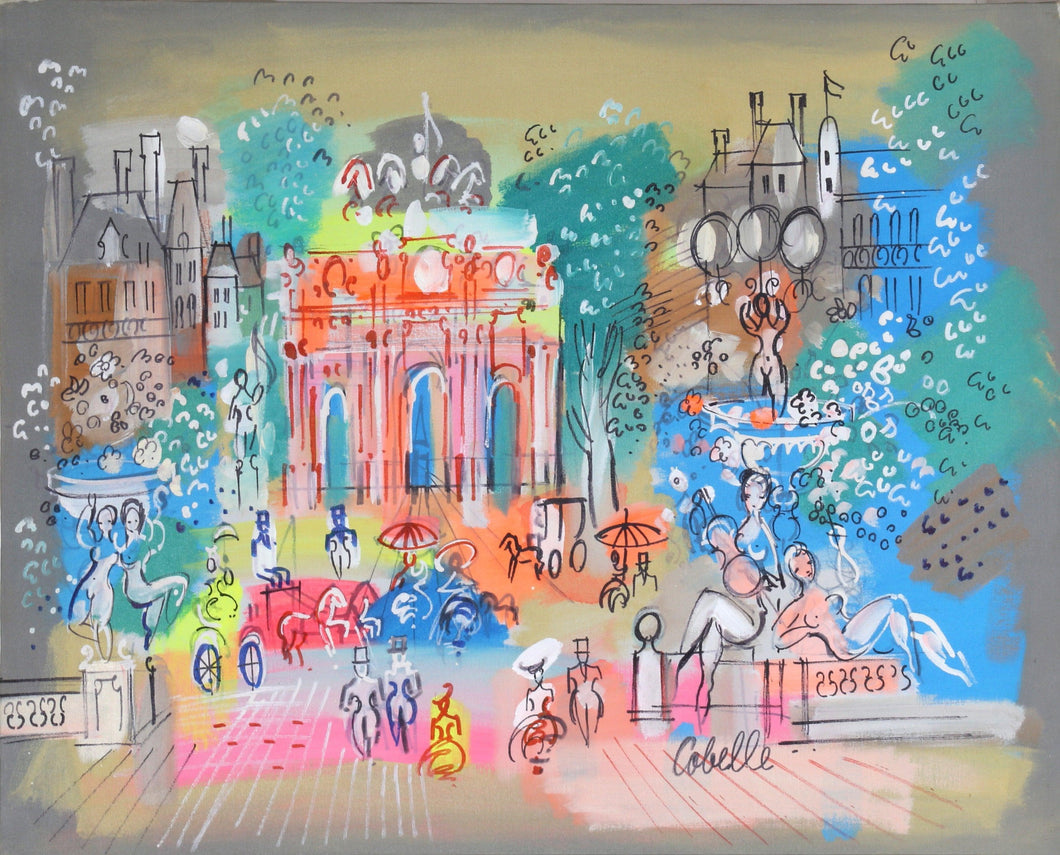 Arc de Triomphe du Carrousel with Street Musicians Acrylic | Charles Cobelle,{{product.type}}