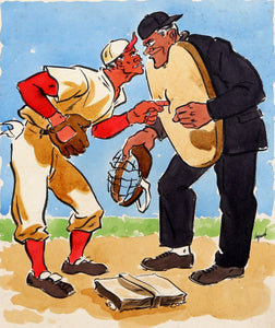 Arguing With The Umpire Gouache | Unknown Artist,{{product.type}}