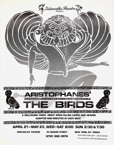 Aristophanes' The Birds at Sidewalks Theatre Poster | Unknown Artist,{{product.type}}