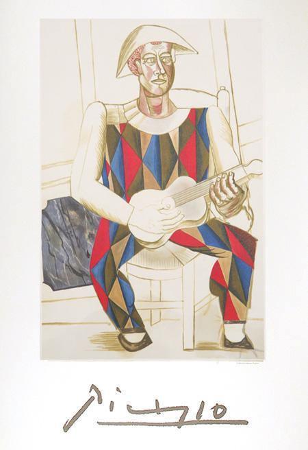 Arlequin a la Guitare Lithograph | Pablo Picasso,{{product.type}}