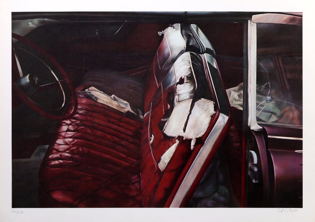 Arrested Vehicle with Red Lithograph | John Salt,{{product.type}}