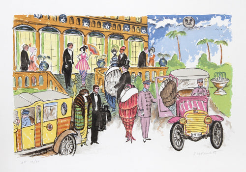 Arrival Scene Lithograph | Edward M. Plunkett,{{product.type}}