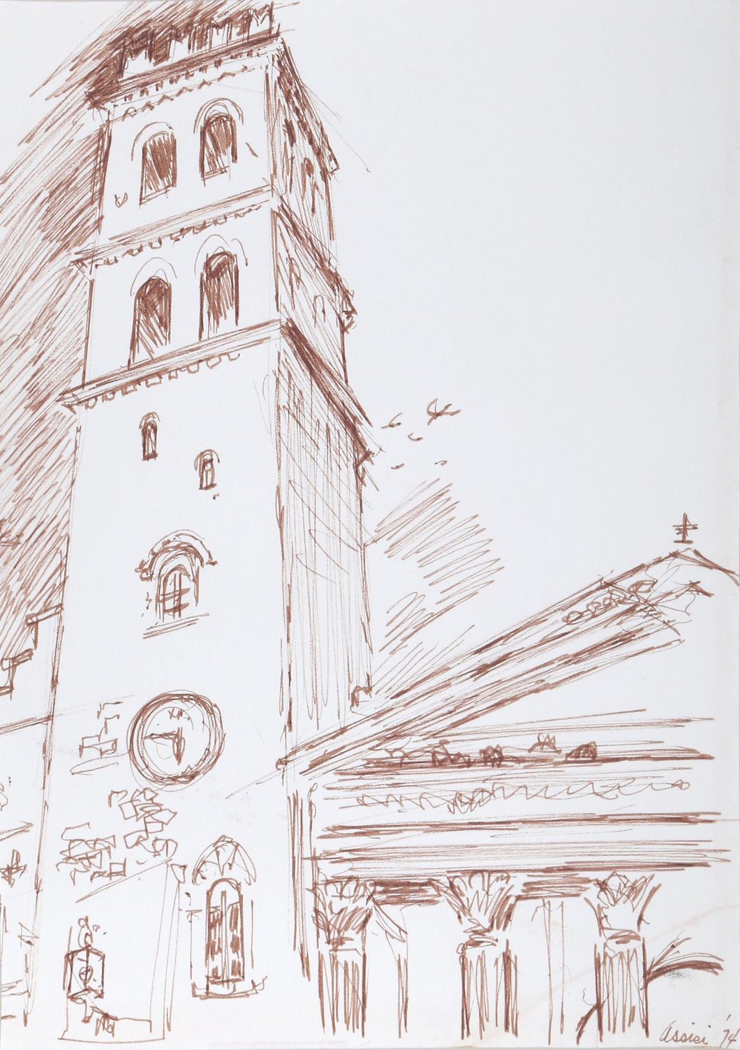 Assisi (Piazza, Church and Temple) Ink | Charles Blaze Vukovich,{{product.type}}