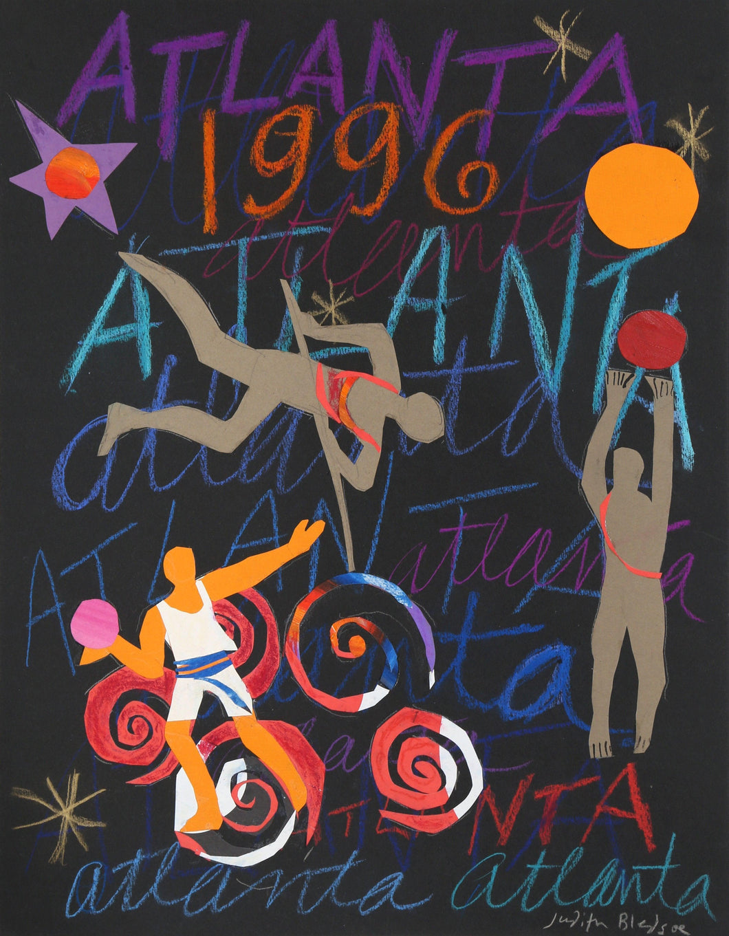 Atlanta Olympics - Track and Field Pastel | Judith Bledsoe,{{product.type}}