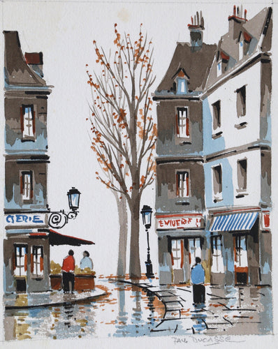 Autumn French Street Watercolor | Paul Ducasse,{{product.type}}