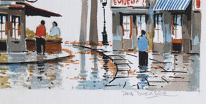 Autumn French Street Watercolor | Paul Ducasse,{{product.type}}