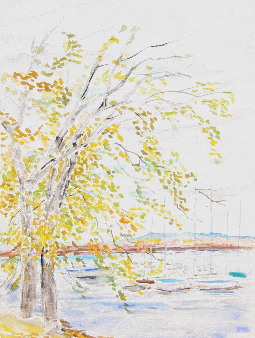 Autumn Marina Watercolor | Marshall Goodman,{{product.type}}