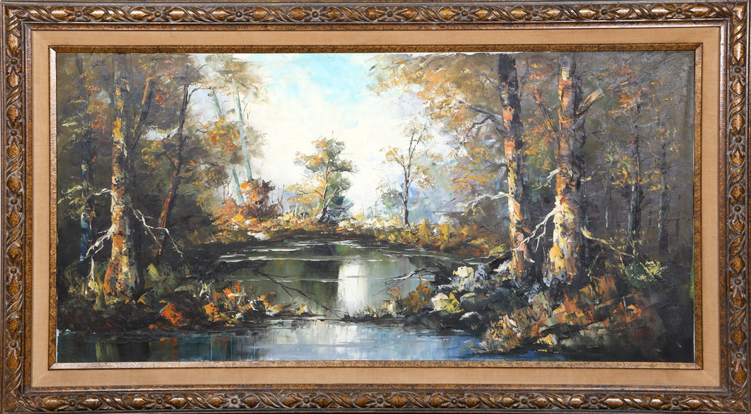 Autumn Riverside Forest Oil | Suny,{{product.type}}