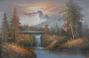Autumn Waterfall Landscape (178) Oil | Shumu Fu,{{product.type}}