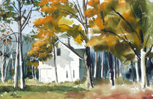 Autumn with Church and Portrait Watercolor | James Feriola,{{product.type}}