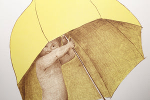 Baby Under Umbrella Lithograph | Unknown Artist,{{product.type}}