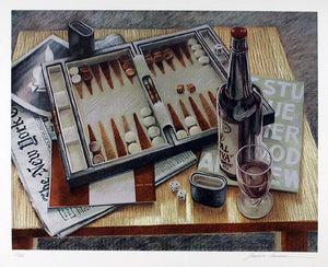 Backgammon Lithograph | Sandra Lawrence,{{product.type}}