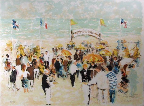 Bar de la Plage Lithograph | Urbain Huchet,{{product.type}}
