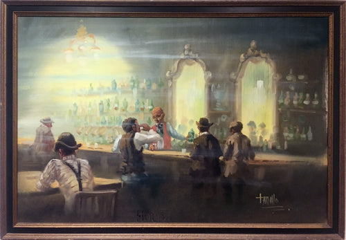 Bar Scene II Oil | Rodolfo Tarallo,{{product.type}}