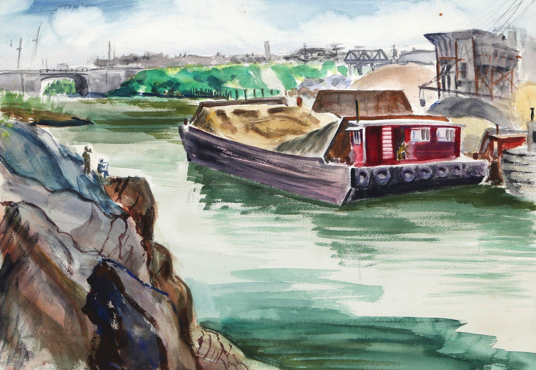 Barile Boathouse(P5.35) Watercolor | Eve Nethercott,{{product.type}}
