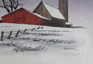 Barn in Winter Oil | H. Hargrove,{{product.type}}