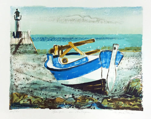Barque en Bretagne Lithograph | John Le Quintana,{{product.type}}