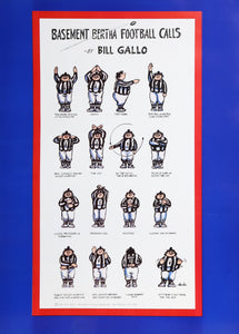 Basement Bertha Explains Football Poster | Bill Gallo,{{product.type}}