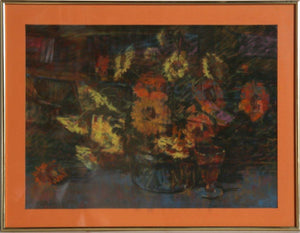 Basket of Flowers Pastel | Unknown Artist,{{product.type}}