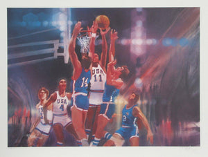 Basketball Lithograph | Robert Peak,{{product.type}}