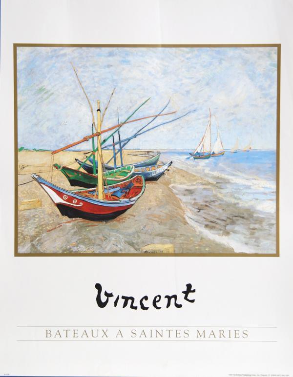 Bateaux a Saintes Maries Poster | Vincent van Gogh,{{product.type}}