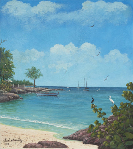 Bay with Birds Oil | Ramon Martinez,{{product.type}}