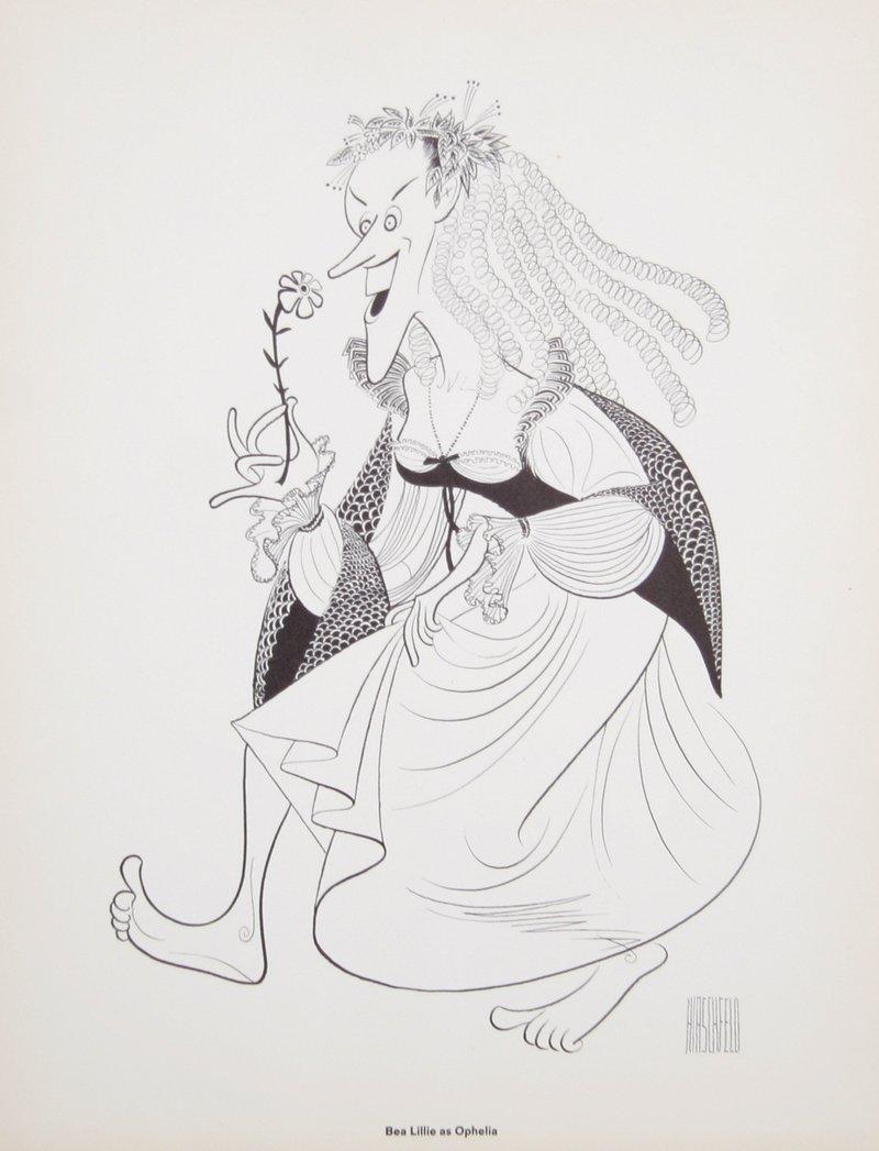 Bea Lillie as Ophelia Lithograph | Al Hirschfeld,{{product.type}}